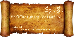 Székelyhidi Zoltán névjegykártya